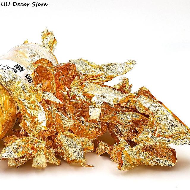 2g Gold Foil Edible Gold Leaf Sheets For Cake Decoration Steak Real Gold  Paper Gold Flake Cooking Drink Food Dessert Gold Leaf - AliExpress